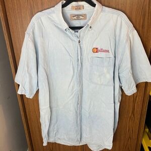 Most Wanted Button Down Shirt Mens Large Blue Indiana Basketball Short Sleeve